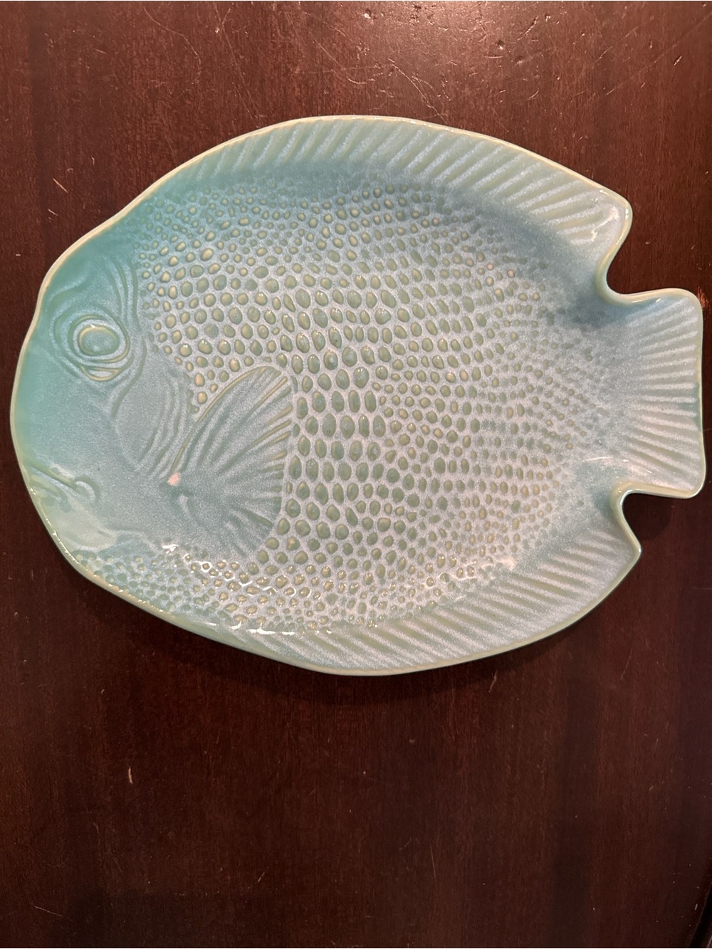 Vintage Kotobuki Turquoise Fish Dish | Made in Japan Coastal Ceramic Plate